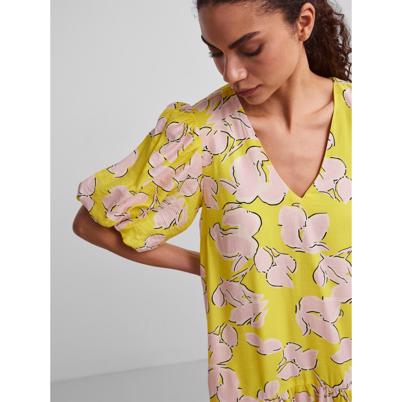 Yas Yasmiso Midi Kjole Blazing Yellow Shop Online Hos Blossom